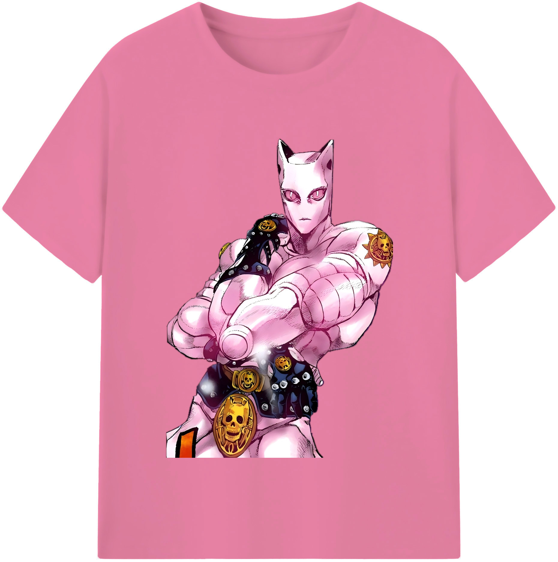 （画像用） ジョジョの奇妙な冒険 きら よしかげ JoJo's Bizarre Adventure Kira Yoshikage 綿100％半袖Tシャツ（フロントプリント）